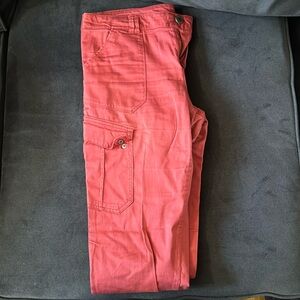 Salmon & Olive Capri Cargo Pants